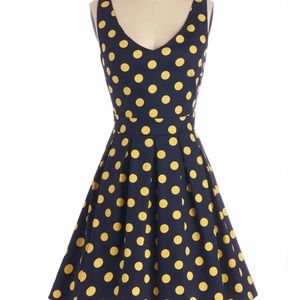 Navy polka dot dress
